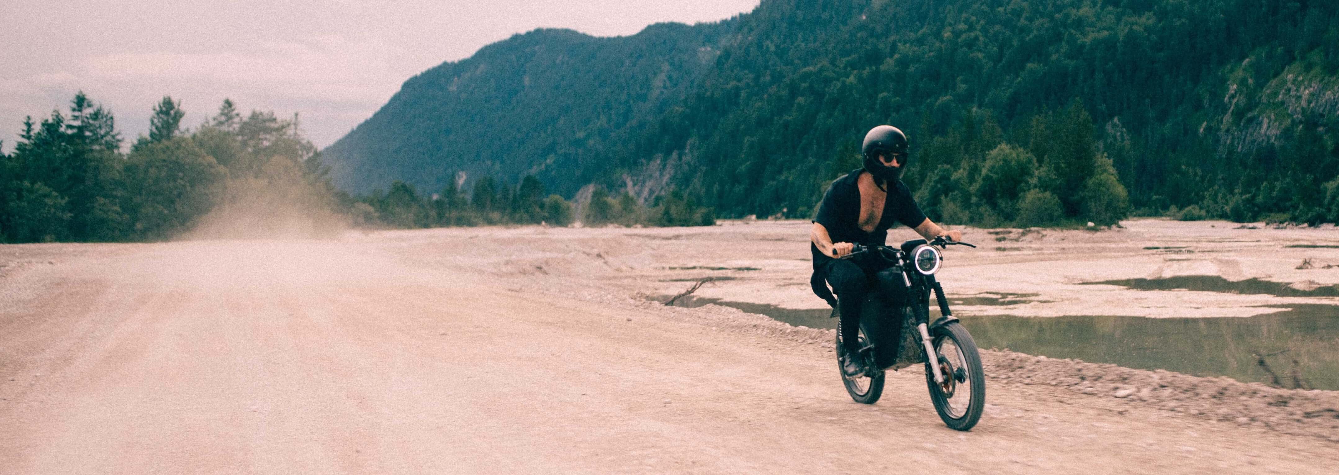 Electric Motorcycle in the desert